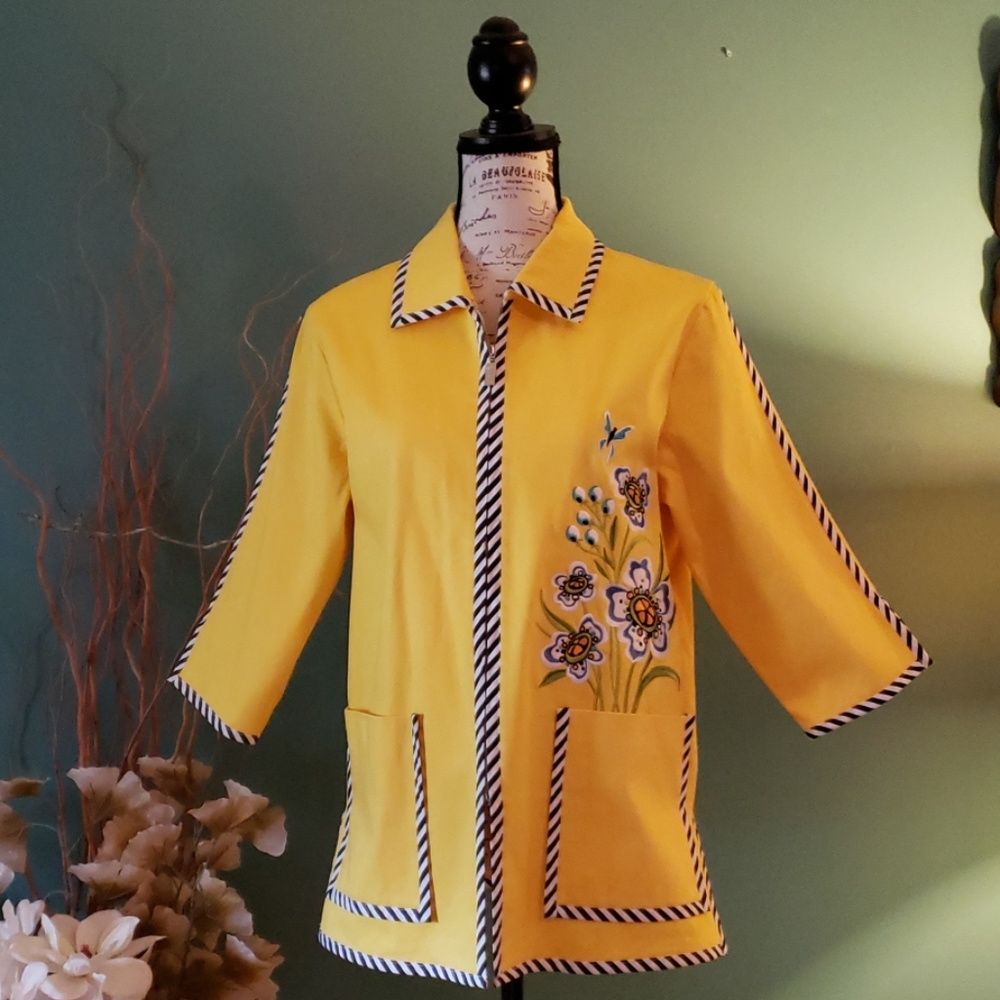 Bob Mackie Wearable Art Zippered Jacket Size S